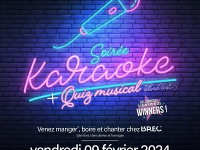 Vendredi 09 février : Grand quiz musical  + karaoké 