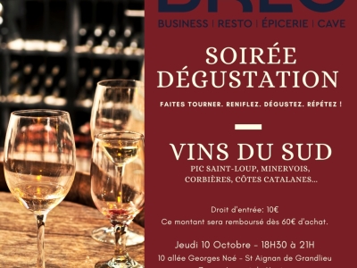 DEGUSTATION JEUDI 10 OCTOBRE